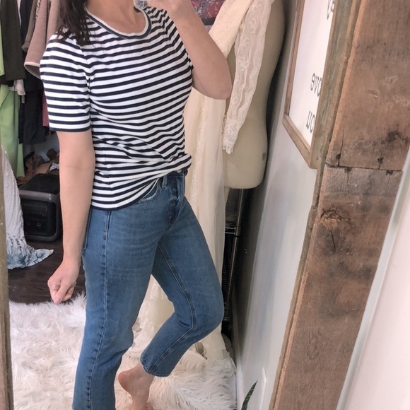 J crew perfect for stripe knit shirt size large cotton  yarns sustainable fabric - Picture 2 of 6